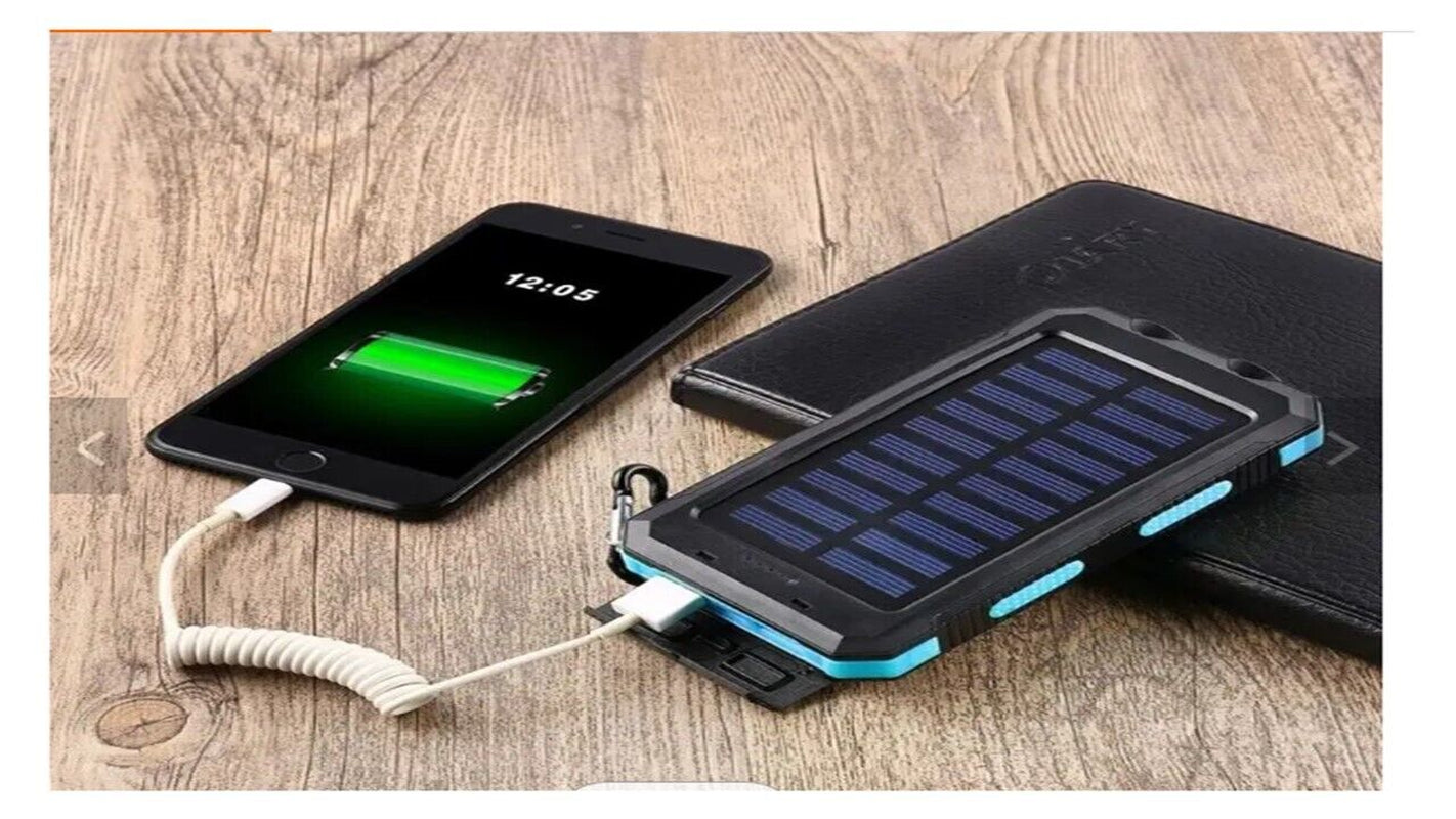 20,000 Mah Portable External Solar Power Bank for Phone Tablet Dual USB Port